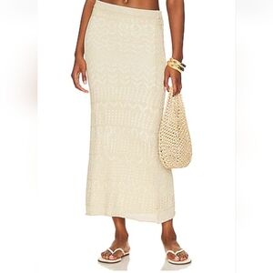 SNDYS NWT Crochet Maxi Skirt, Color Cream Beige, Size Small